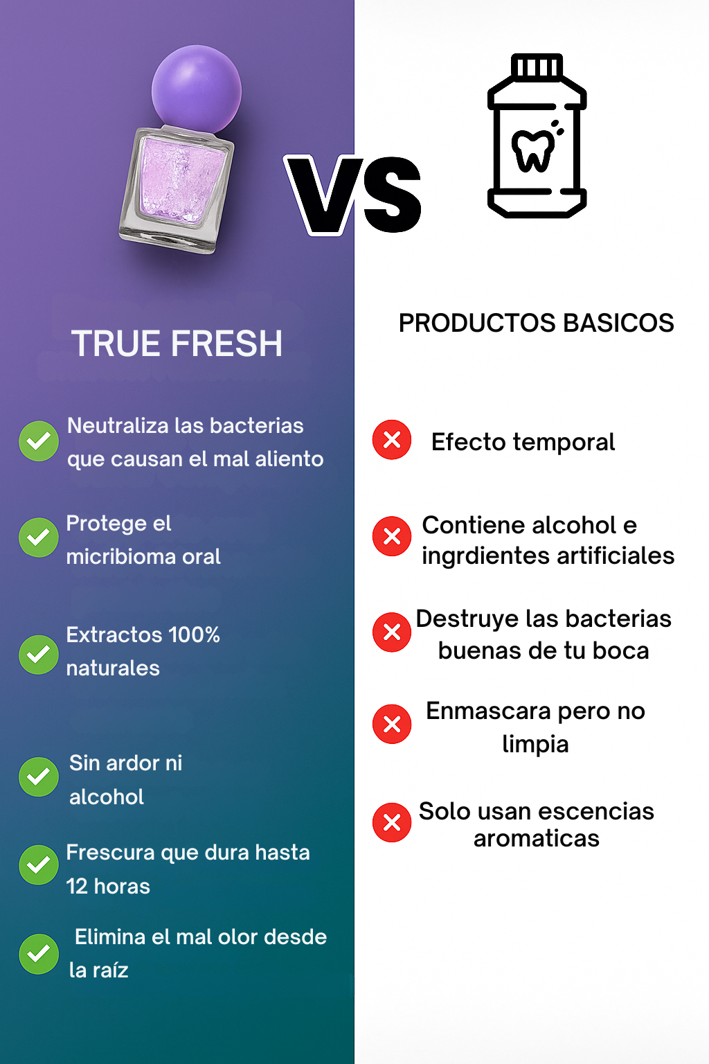 TRUE FRESH — comparativa